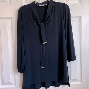 Navy Michael Kors Neck Tie Blouse